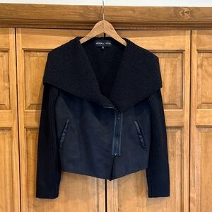 Kendall & Kylie Black Textured Teddy Jacket